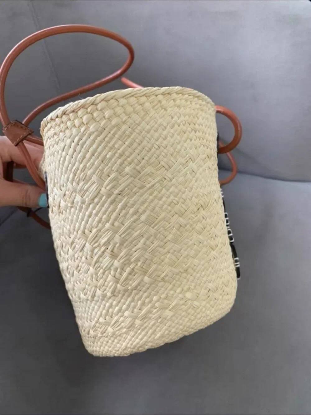 Loewe Anagram Raffia Straw Large Tote Bag